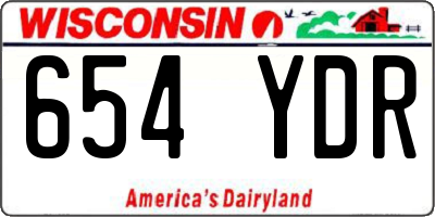 WI license plate 654YDR