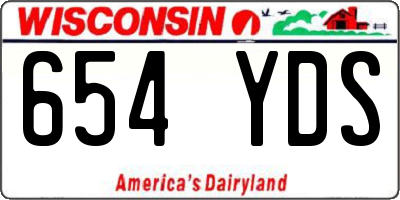 WI license plate 654YDS