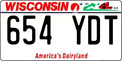 WI license plate 654YDT