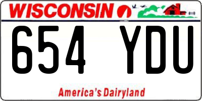 WI license plate 654YDU
