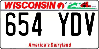 WI license plate 654YDV