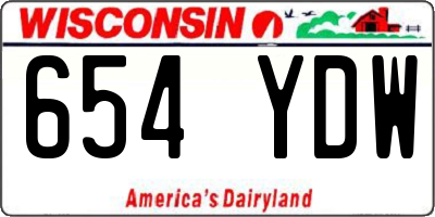 WI license plate 654YDW