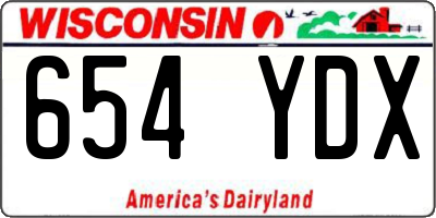 WI license plate 654YDX