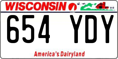 WI license plate 654YDY