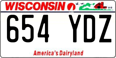 WI license plate 654YDZ