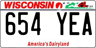 WI license plate 654YEA