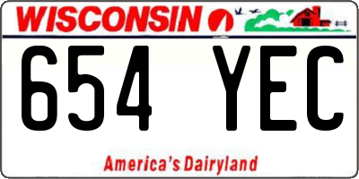WI license plate 654YEC
