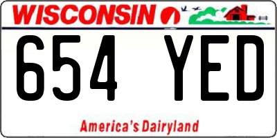 WI license plate 654YED