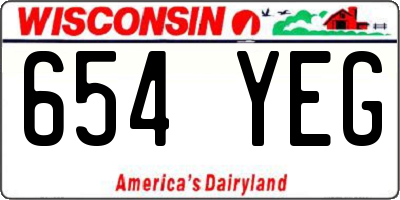 WI license plate 654YEG