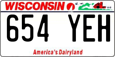 WI license plate 654YEH