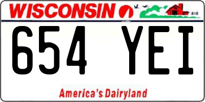 WI license plate 654YEI