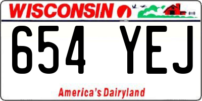 WI license plate 654YEJ