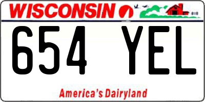 WI license plate 654YEL