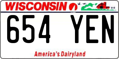 WI license plate 654YEN