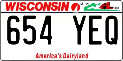 WI license plate 654YEQ