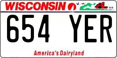 WI license plate 654YER