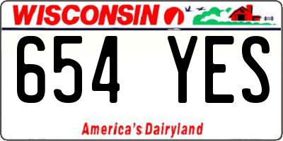 WI license plate 654YES