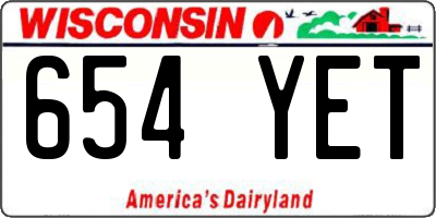 WI license plate 654YET