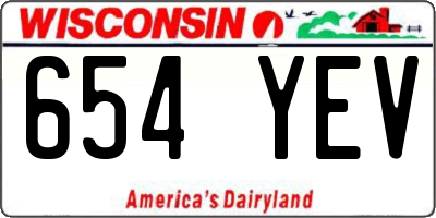 WI license plate 654YEV