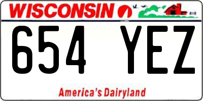 WI license plate 654YEZ