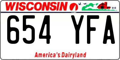 WI license plate 654YFA