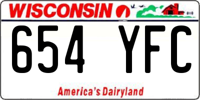 WI license plate 654YFC