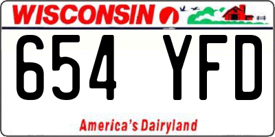 WI license plate 654YFD