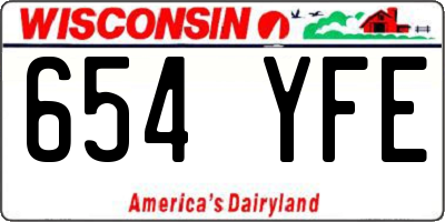 WI license plate 654YFE