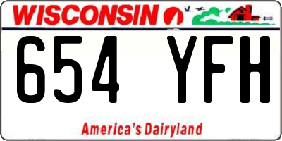WI license plate 654YFH