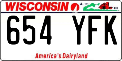 WI license plate 654YFK