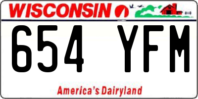 WI license plate 654YFM