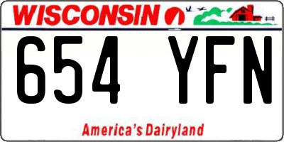 WI license plate 654YFN