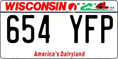 WI license plate 654YFP