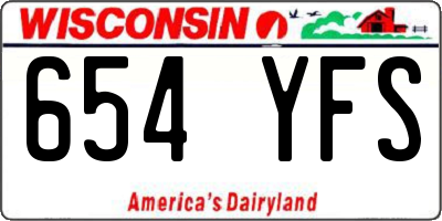 WI license plate 654YFS