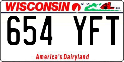 WI license plate 654YFT