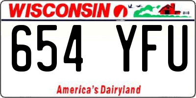 WI license plate 654YFU