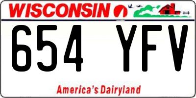 WI license plate 654YFV