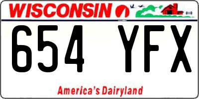 WI license plate 654YFX