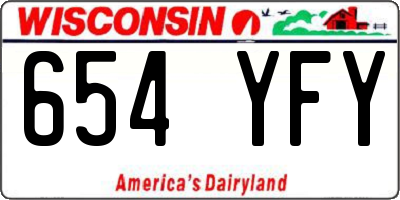 WI license plate 654YFY