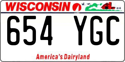 WI license plate 654YGC