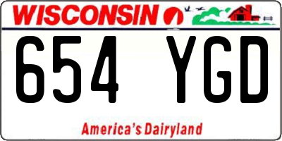 WI license plate 654YGD