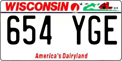 WI license plate 654YGE