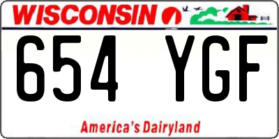 WI license plate 654YGF
