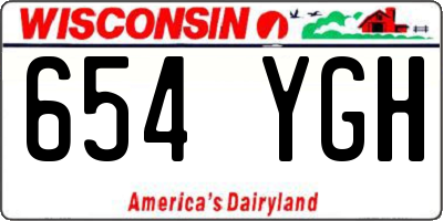 WI license plate 654YGH