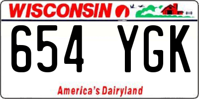 WI license plate 654YGK