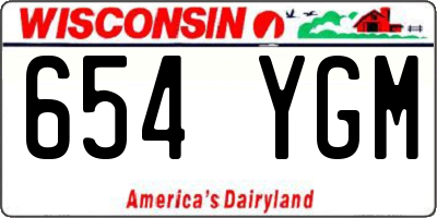 WI license plate 654YGM