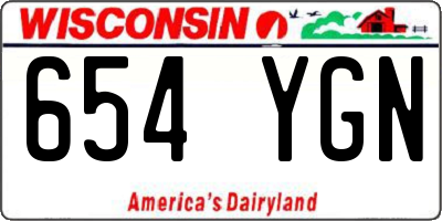 WI license plate 654YGN