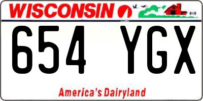 WI license plate 654YGX
