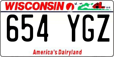 WI license plate 654YGZ