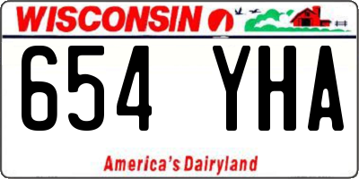 WI license plate 654YHA